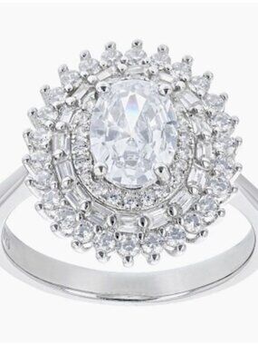 NWOT Bella Luce Cubic Zirconia Rhodium Over Sterling Silver Ring 2.99ctw Size 6